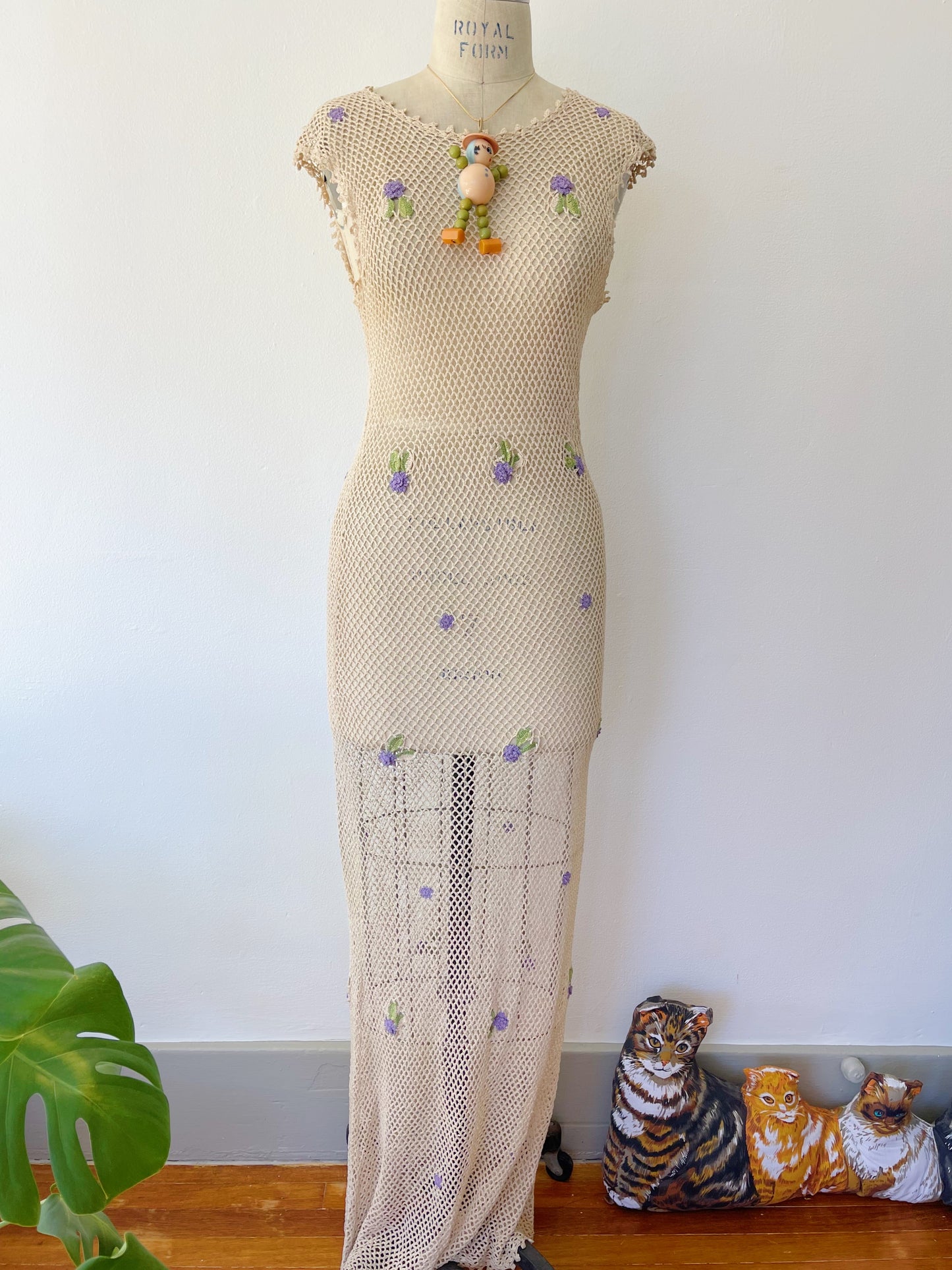 Vintage Crochet Long Dress