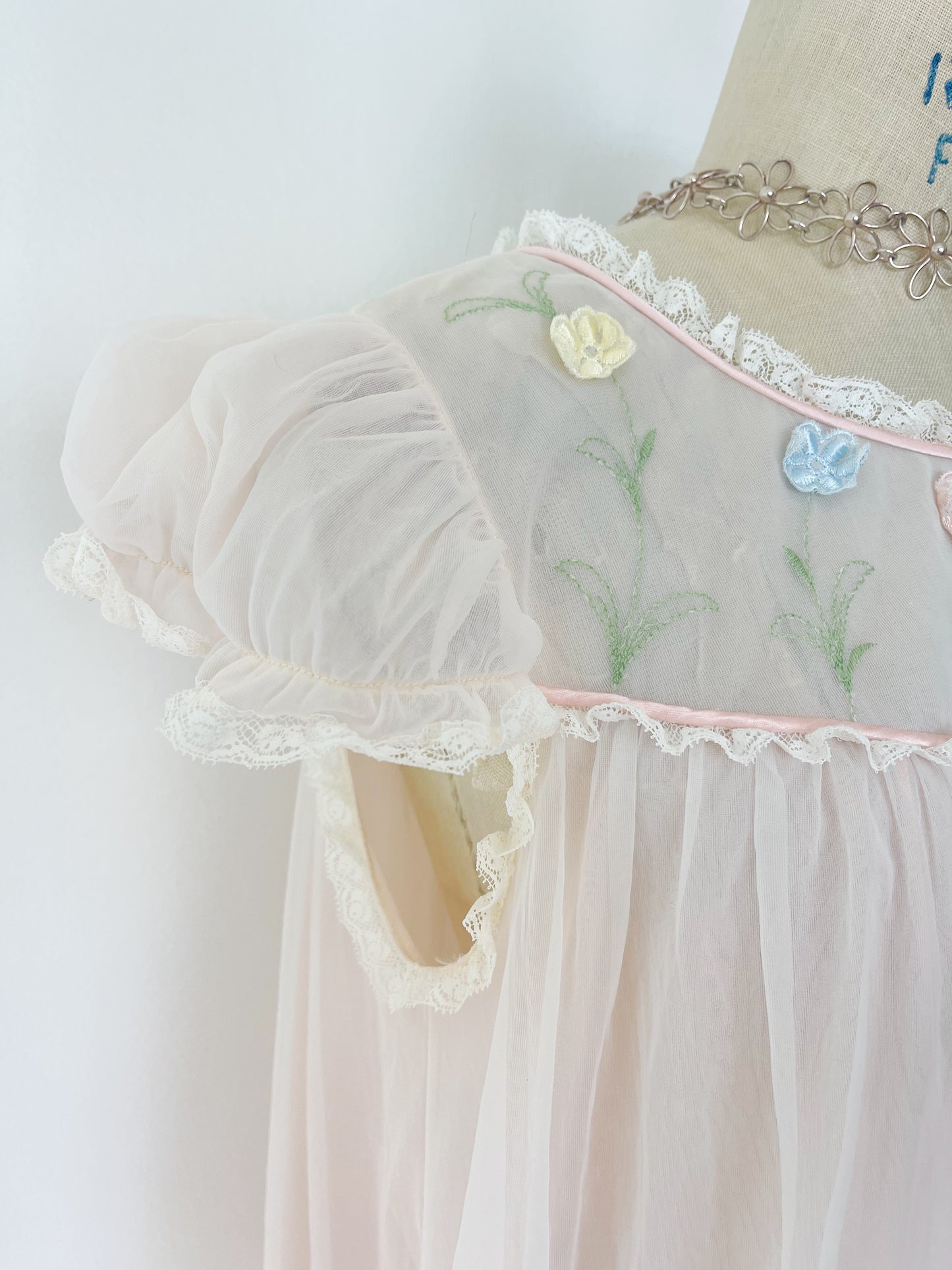 1990s Sheer Baby Pink Babydoll