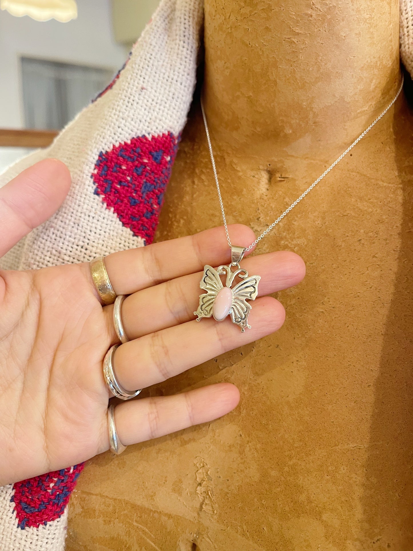 Navajo Pink Conch Butterfly Top