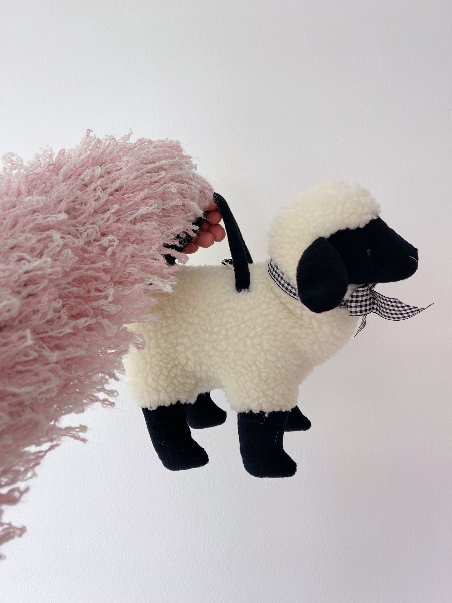 Black Sheep Plush Hand Bag Purse