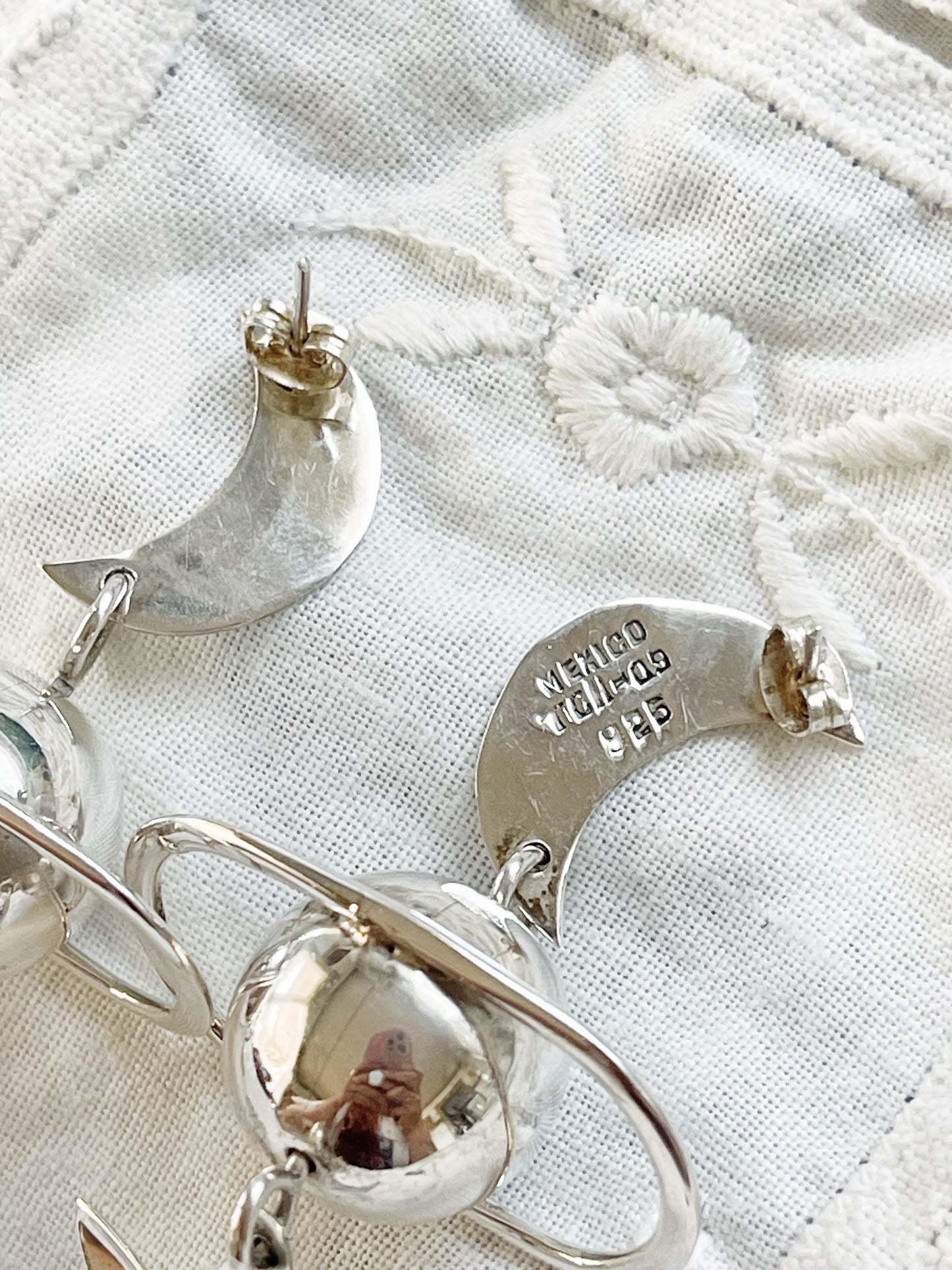 Rare ! Vintage Galaxy Planet Silver 925 Pierce