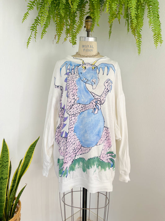 1980’s Dragon Painted Dolman Sleeve Shirt.