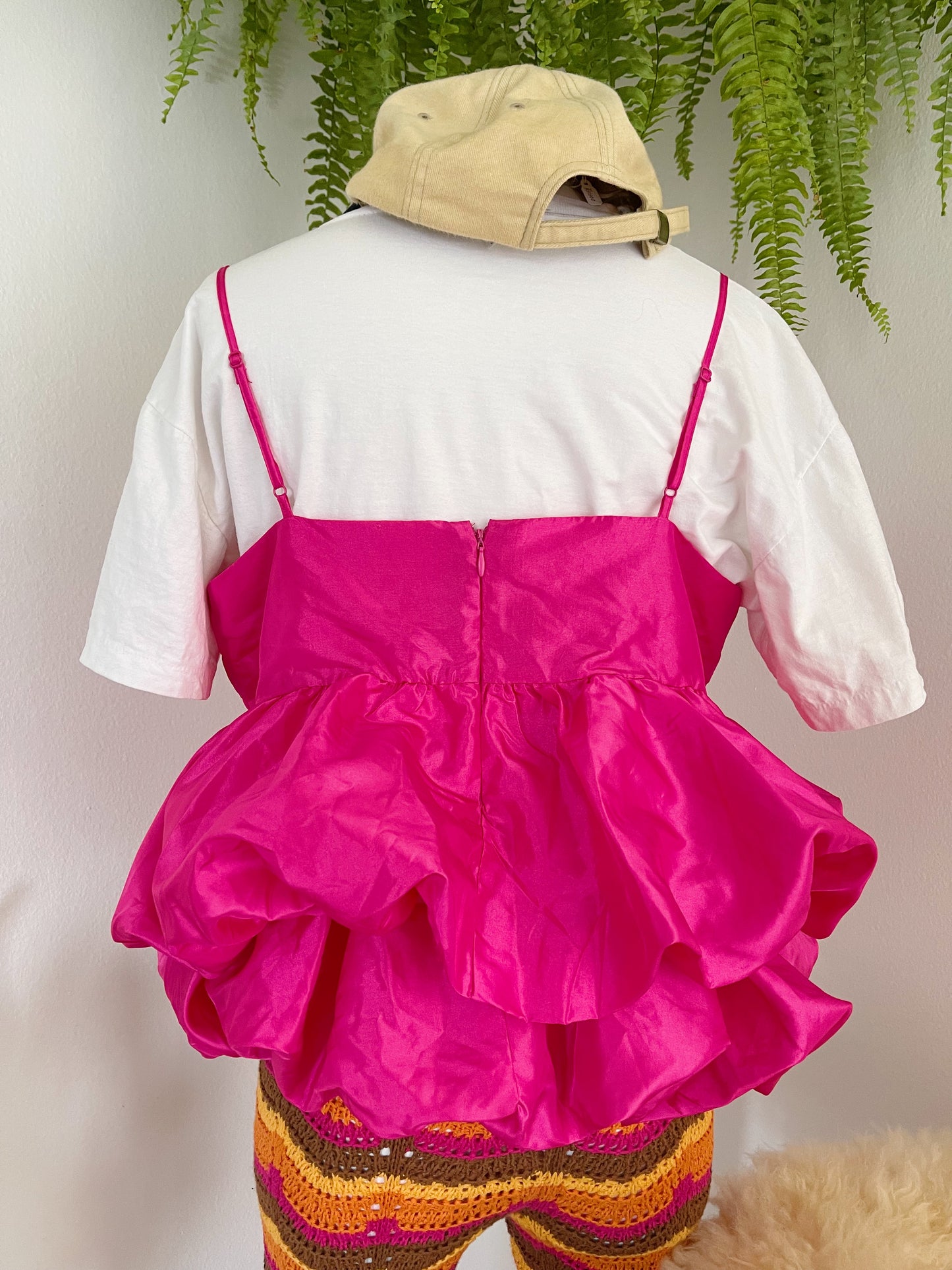 Hot Pink Frill Camisole.