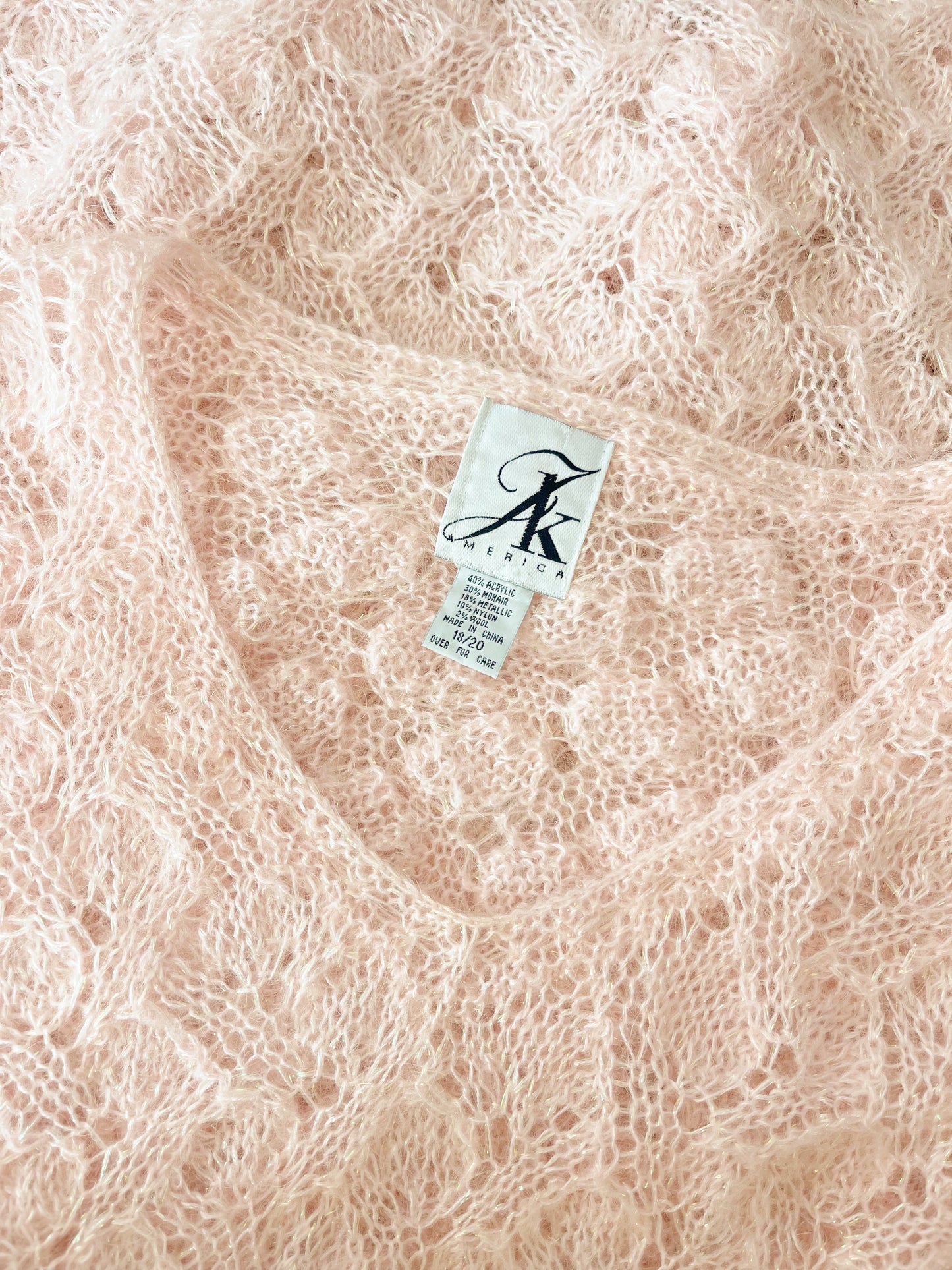 Lame Pink Long Knit Sweater