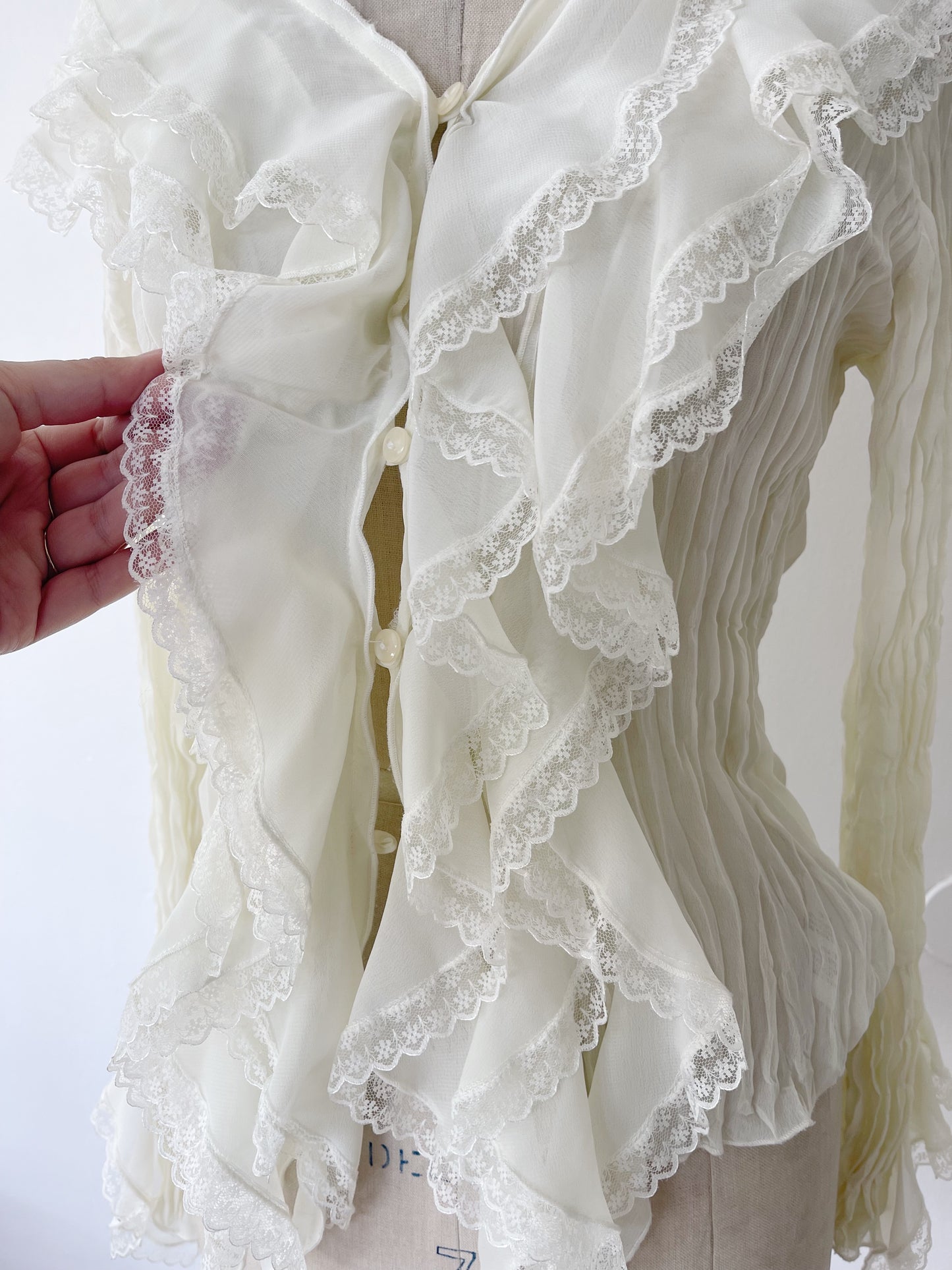 Grill and Lace White Blouse