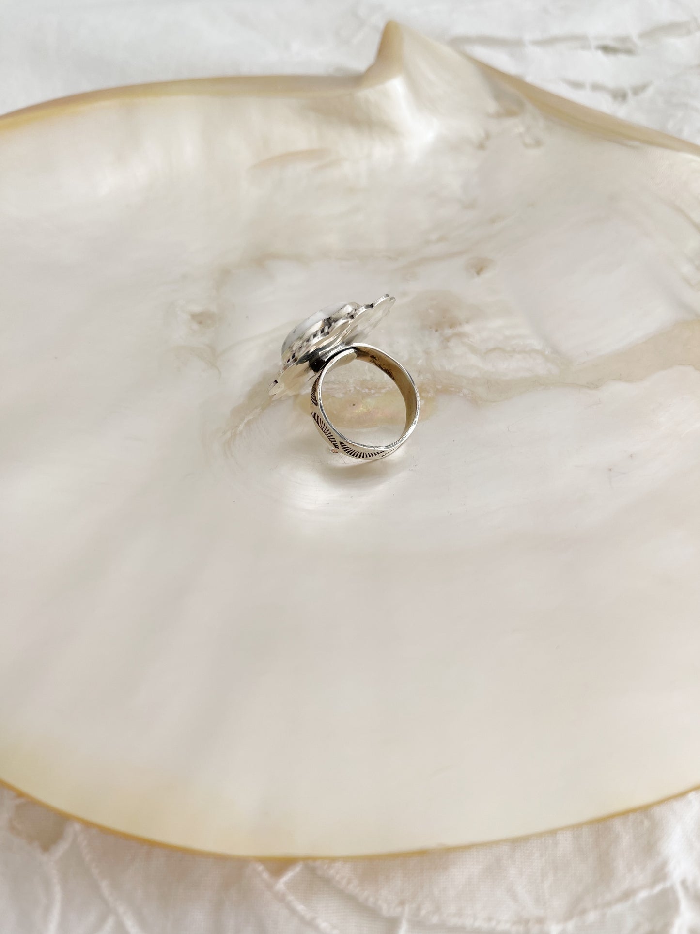 Arnold Goodluck White Buffalo Heart Ring.