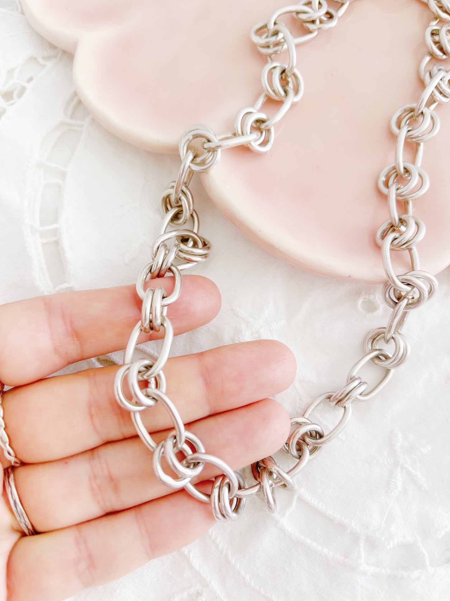 Vintage Mexican Silver Chain Necklace.