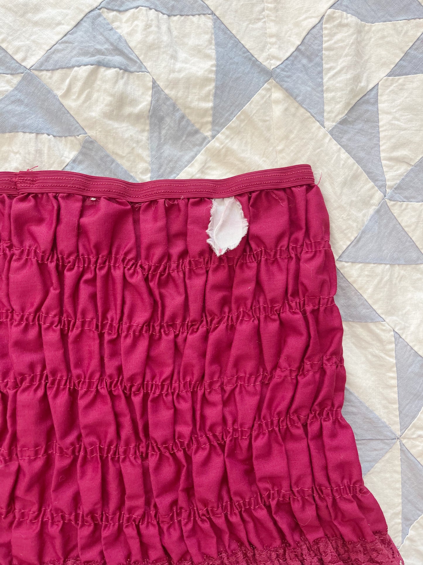 1970s Wine Red Frill Bloomers