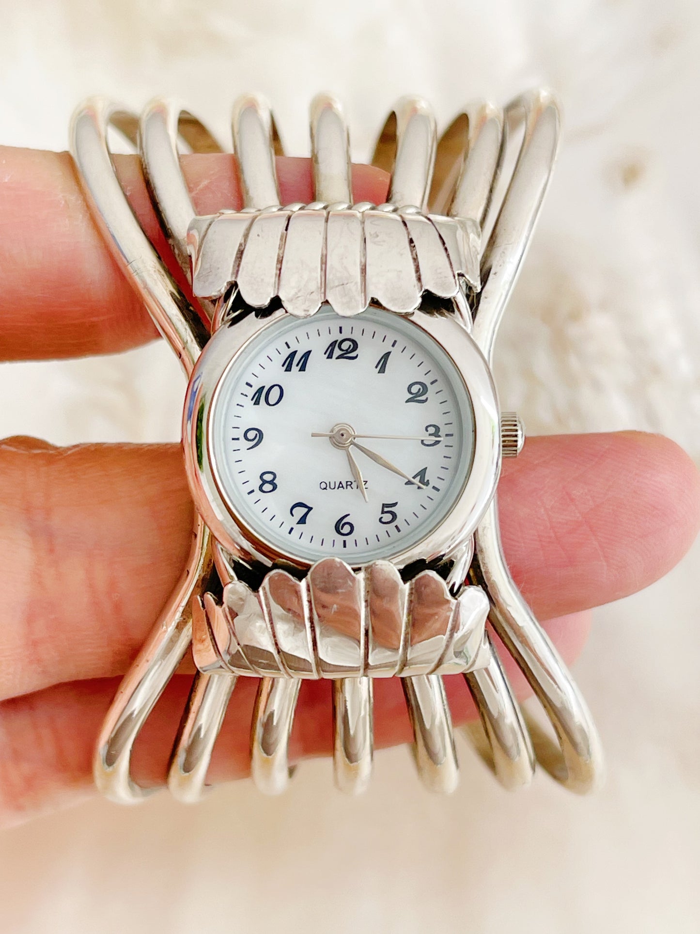 Navajo Silver Cuff Watch.