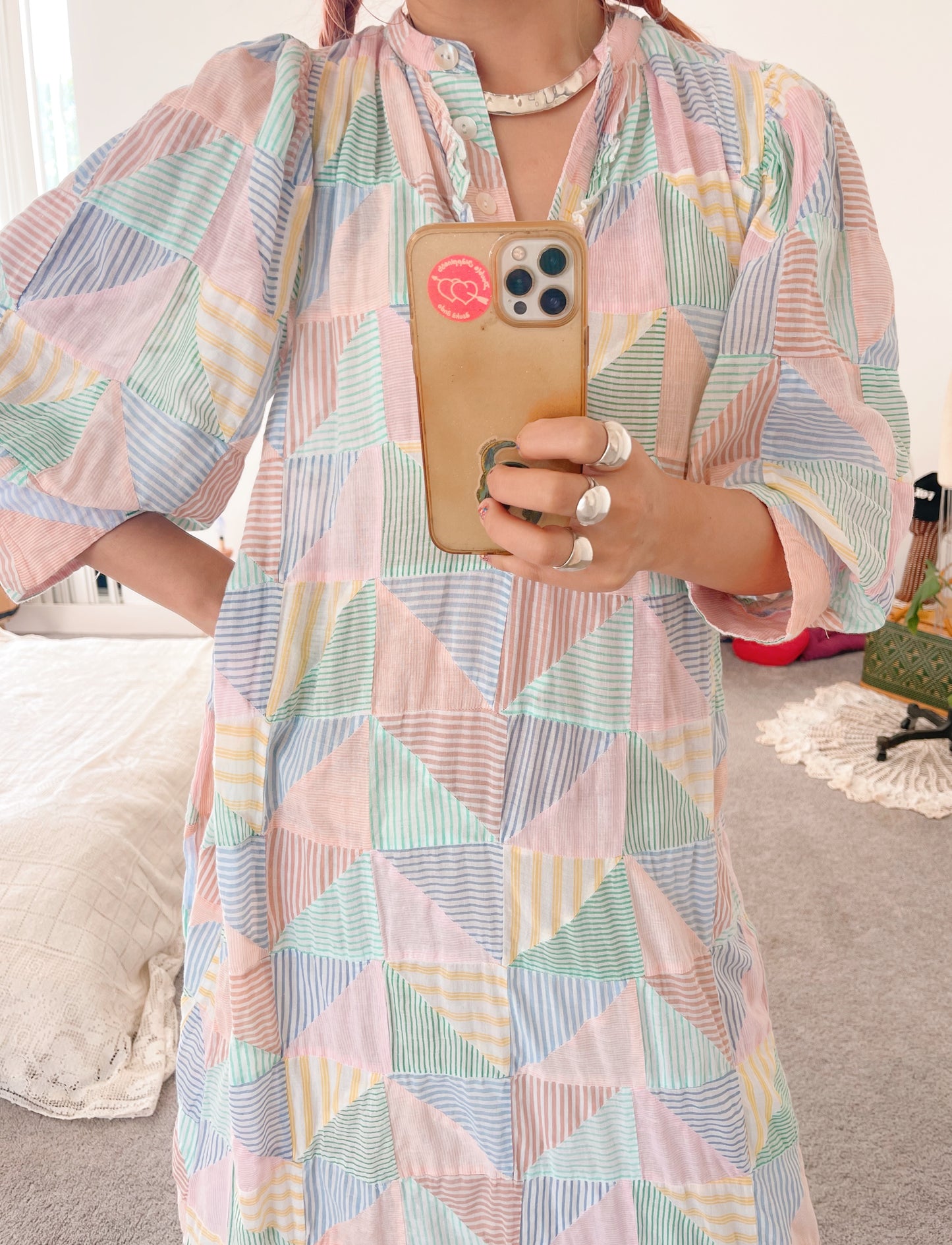 Cotton Patchwork Long Dress.