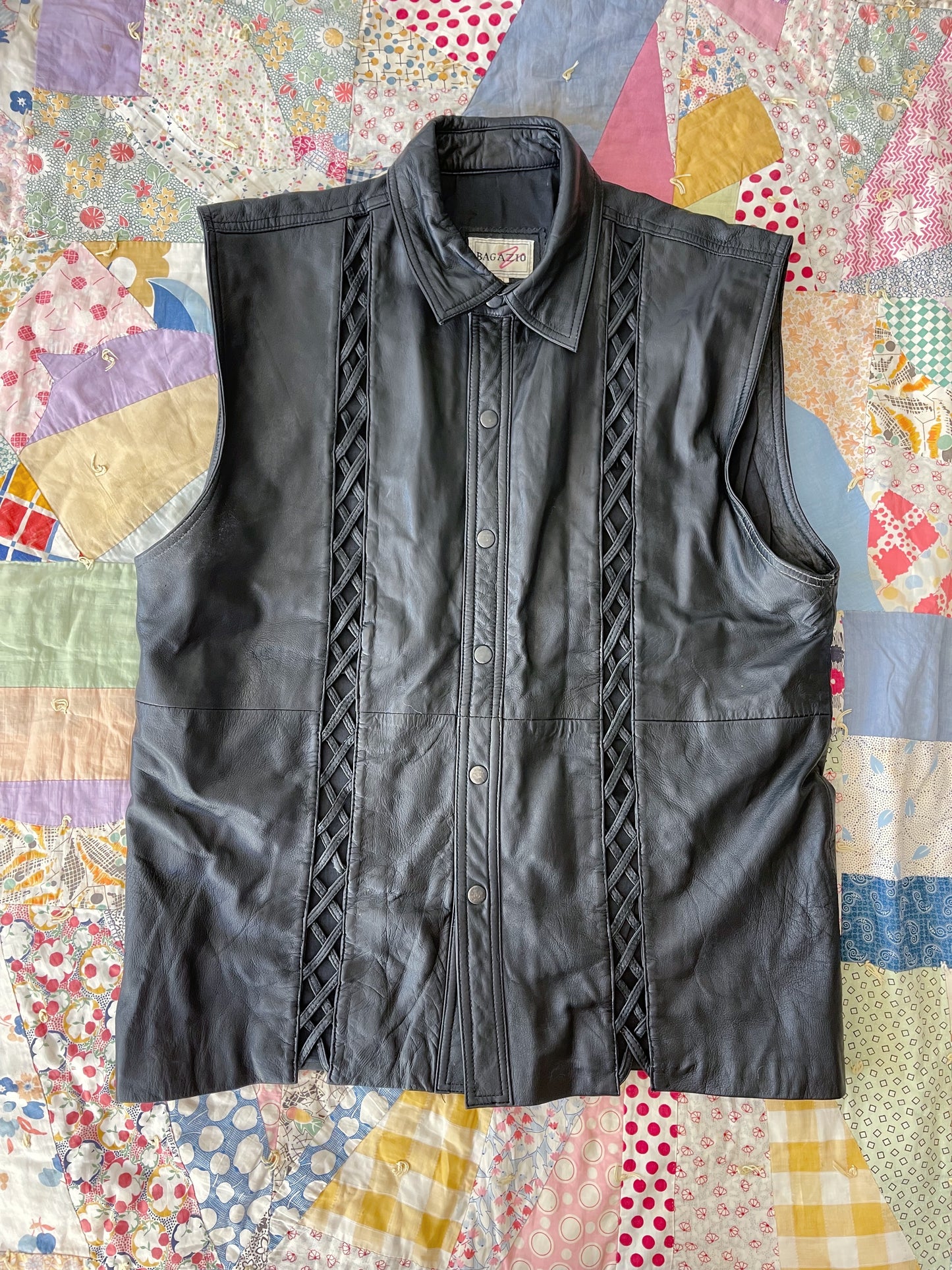 1980s Over Sized Leather Vest