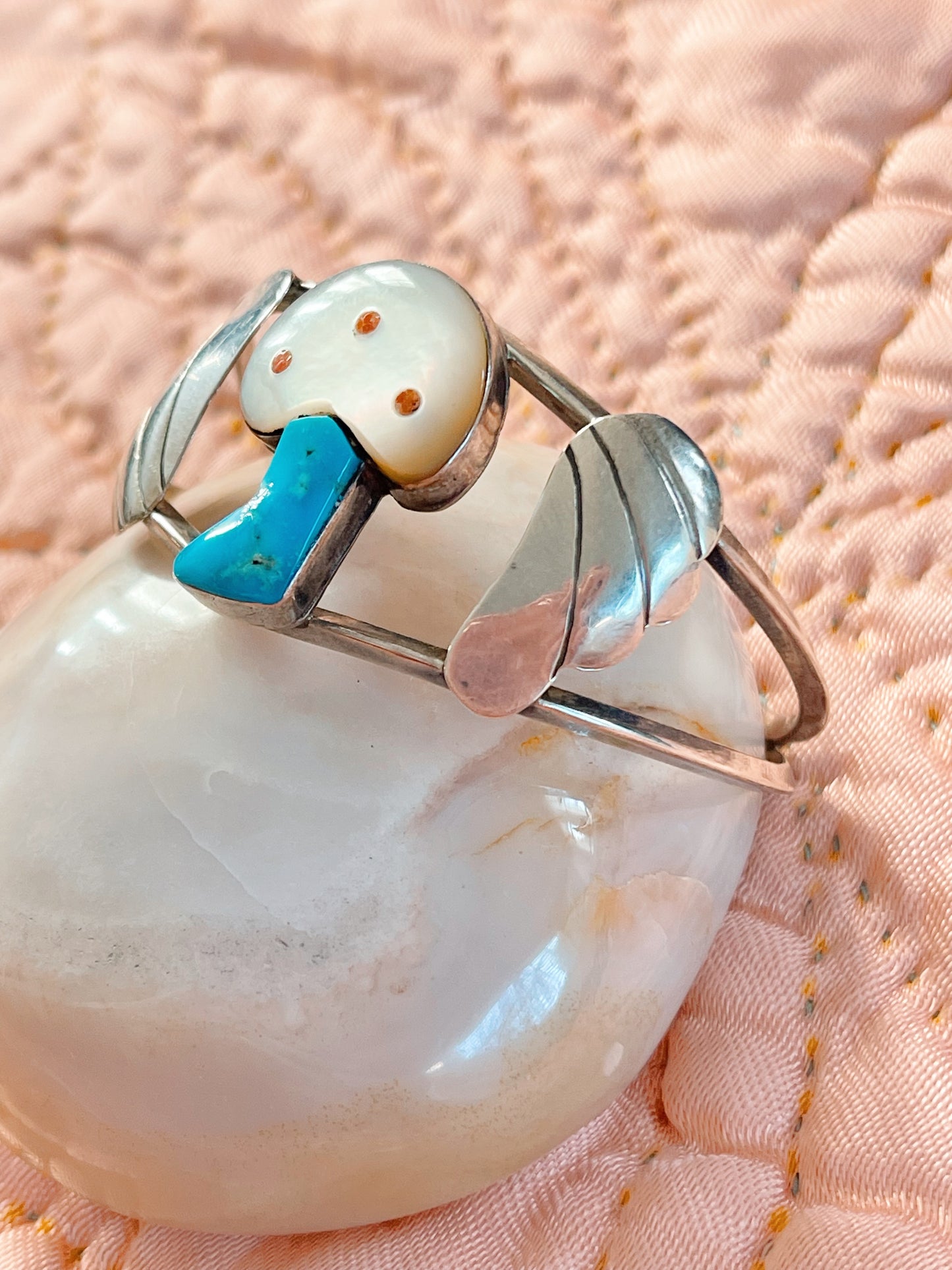 Vintage Zuni Mushroom Cuff Bangle