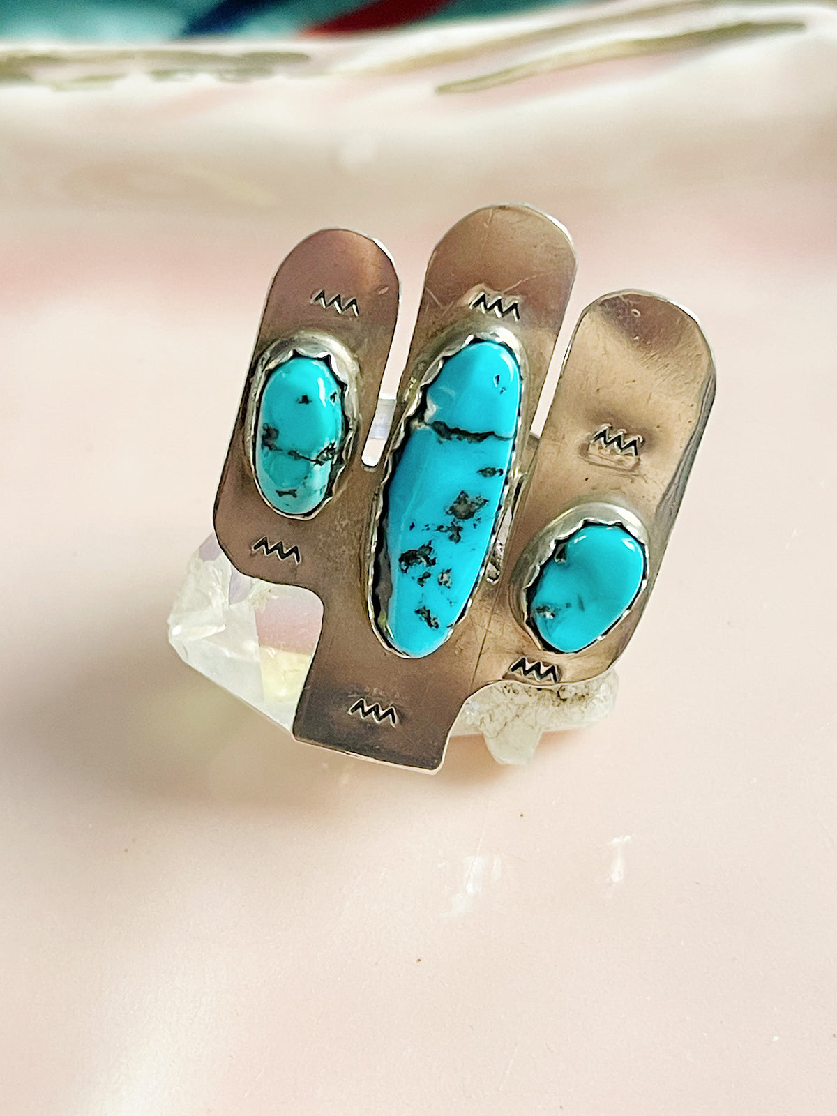 Fred Peters Cactus With Turquoise Ring
