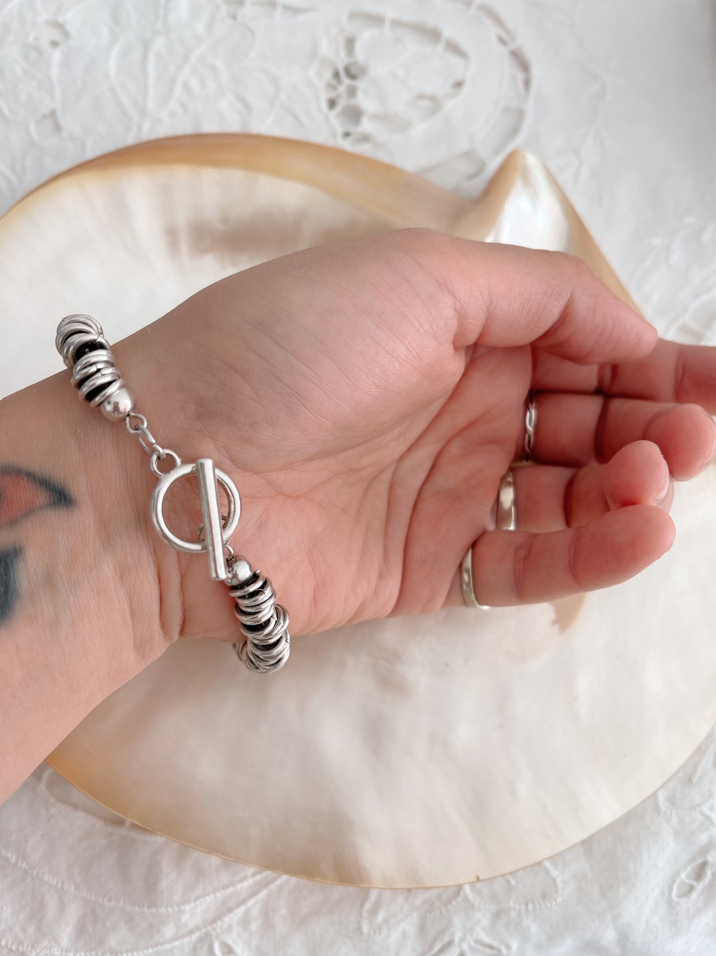 1990’s Silver Rings Bracelet.