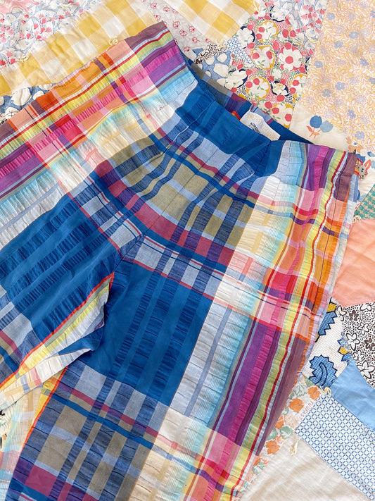 1970s Checked High-Waist Pants