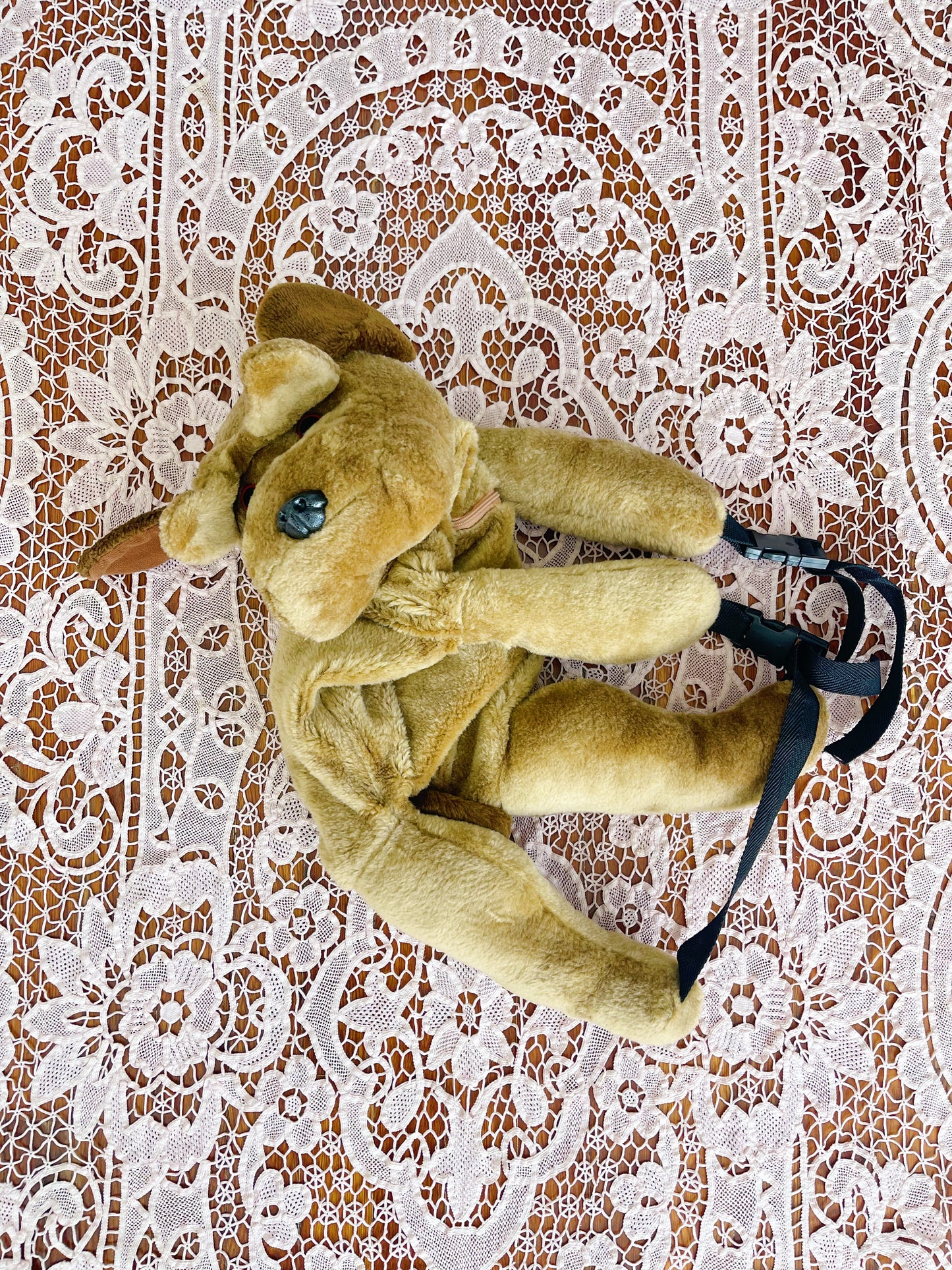 Vintage Dog Plush Backpack