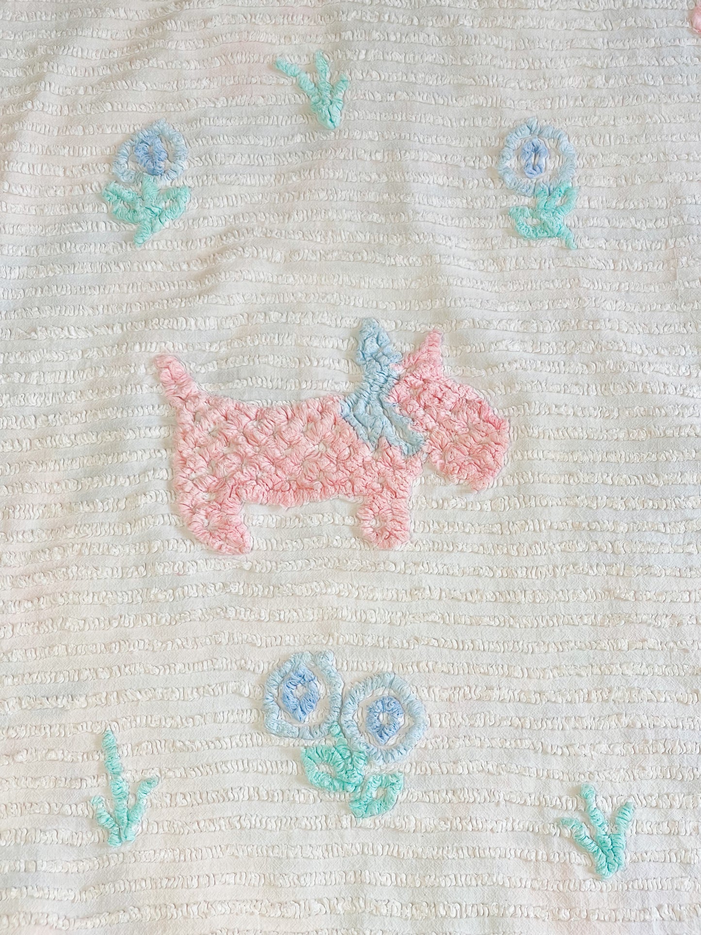 Vintage Chenille Fabric Sheets