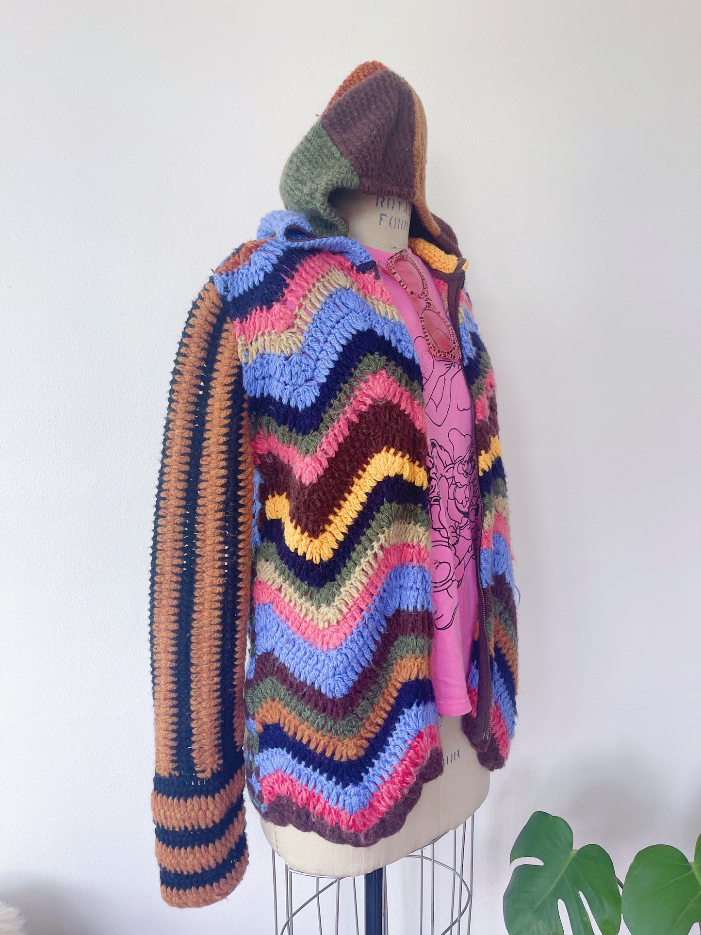 Bloc Knitting Zipper Blouson