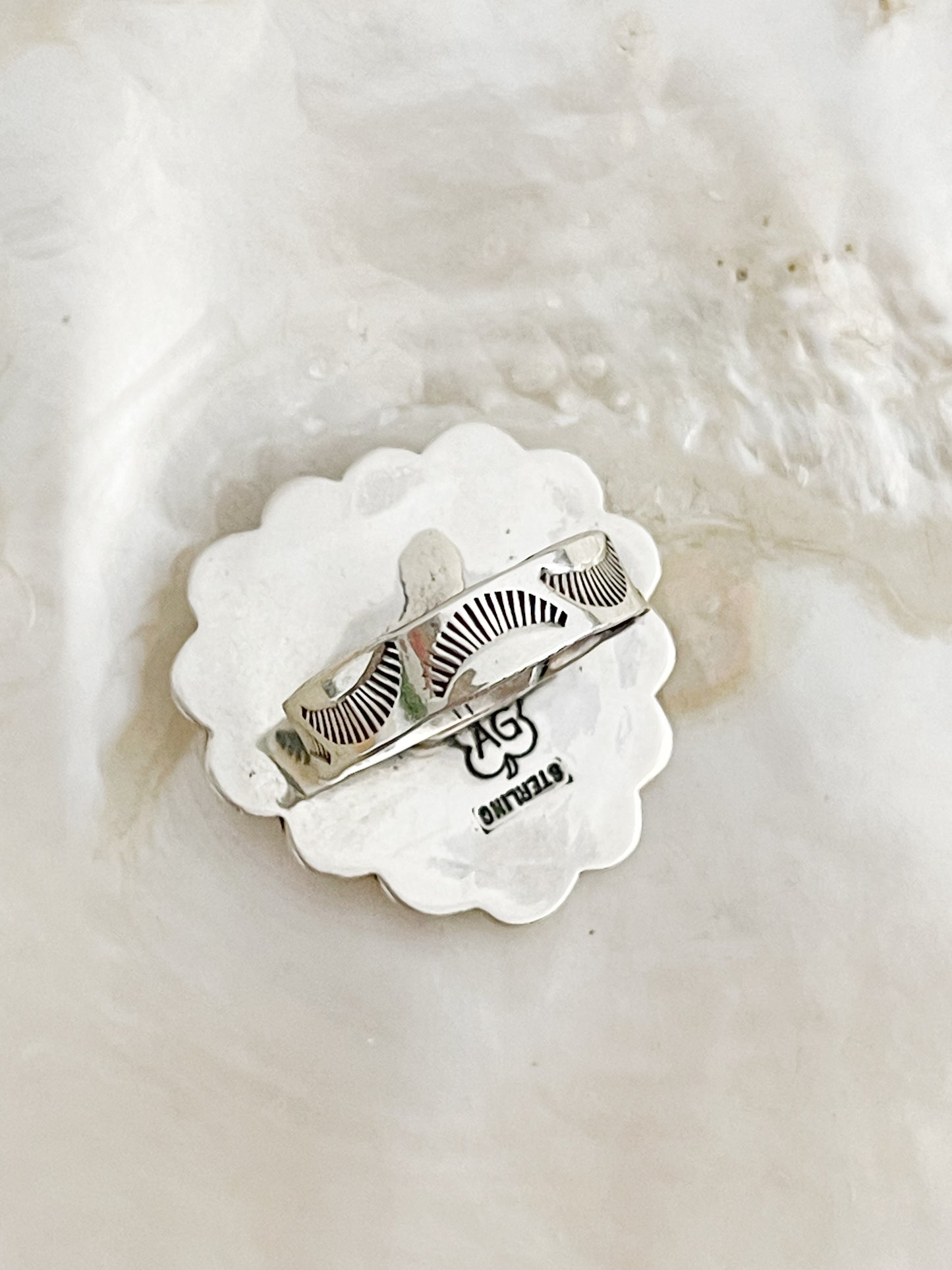 Arnold Goodluck White Buffalo Heart Ring.