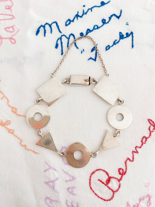Vintage Artisan Hand Crafted Silver Bracelet