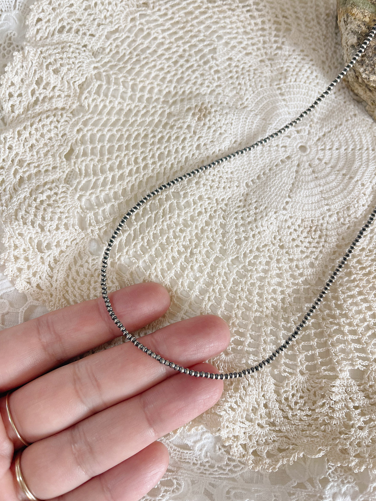 Navajo Micro Pearl Necklace 2mm 16inc.